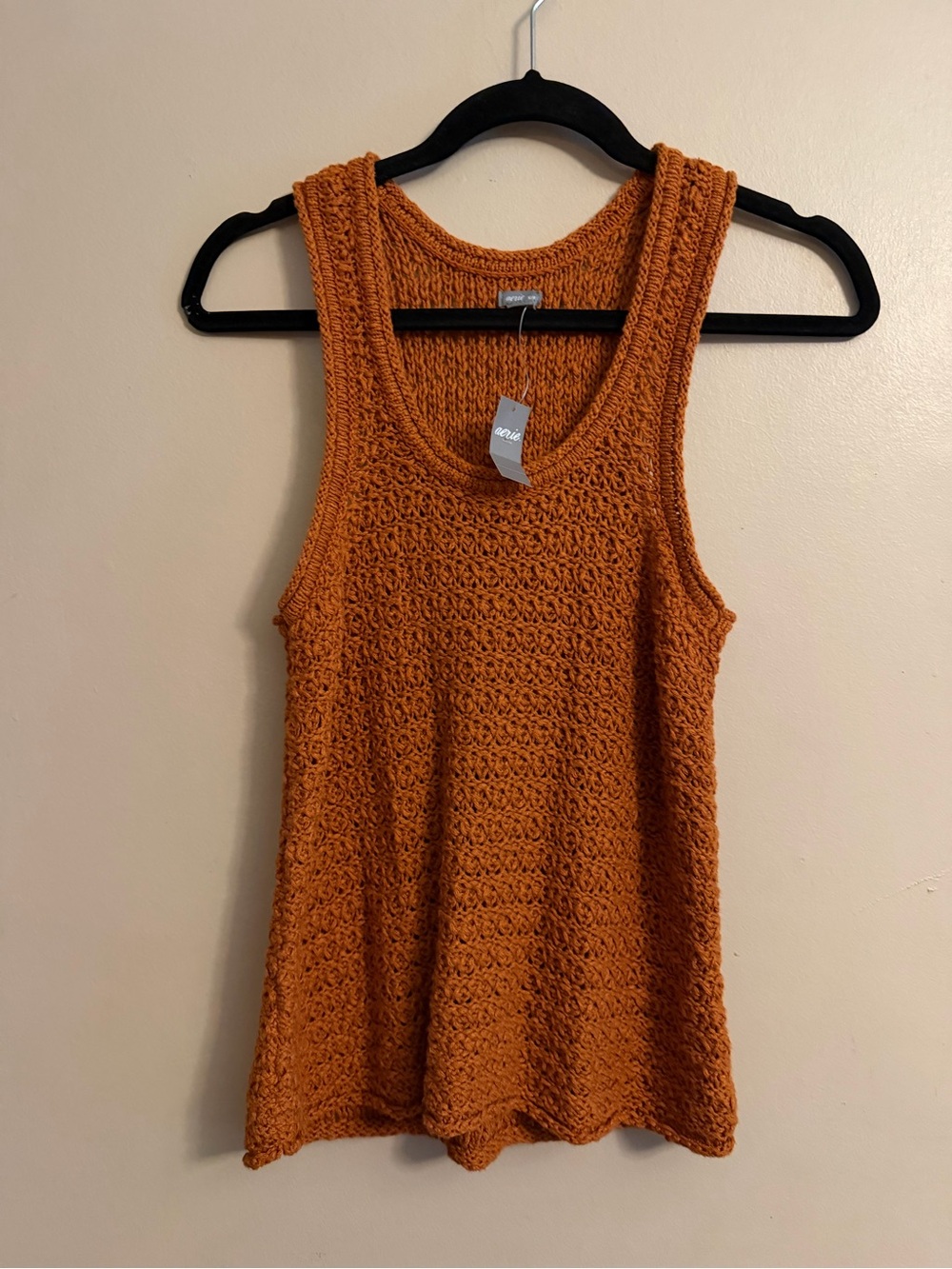aerie Crochet Tank Top in Burnt Orange